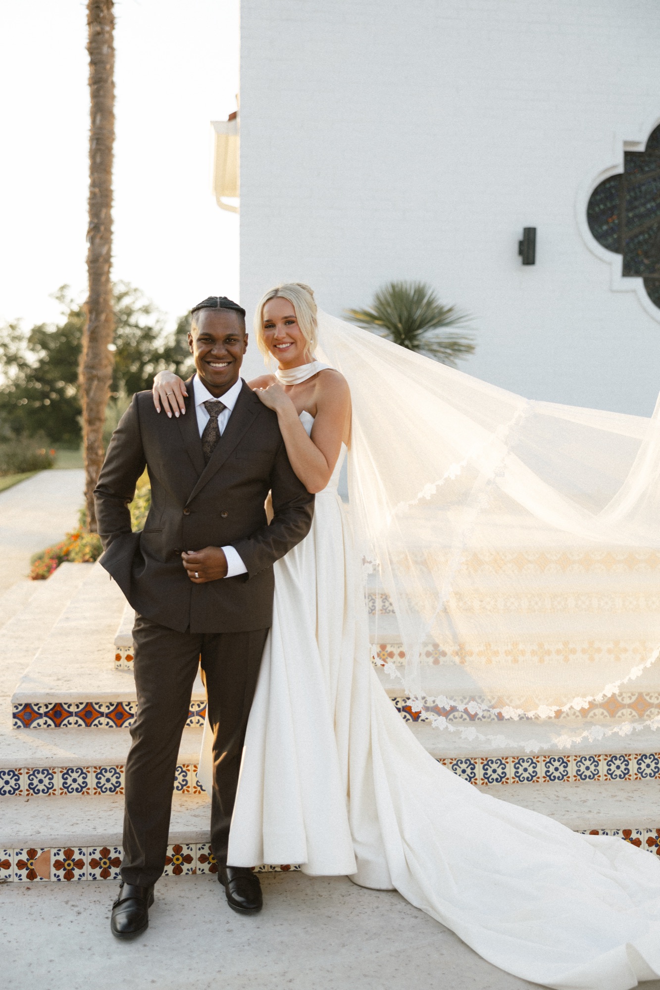 Wedding couple at our Spanish wedding venue in Glen Rose, Texas